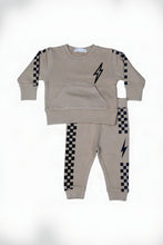Load image into Gallery viewer, toddler check bolt sweatshirt + jogger