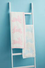 Load image into Gallery viewer, chenille blue bunny blanket