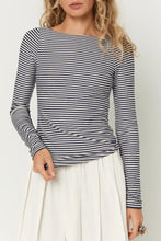 Load image into Gallery viewer, stripe boatneck tee