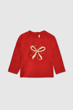Load image into Gallery viewer, mini girls shimmer bow tee