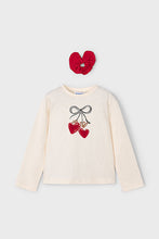 Load image into Gallery viewer, girls cherry heart tee + scrunchie