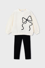 Load image into Gallery viewer, girls bow sweatshirt + legging set
