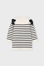 Load image into Gallery viewer, girls stripe bow shoulder sweater dress