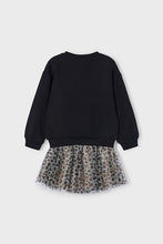 Load image into Gallery viewer, girls leo tulle skirt + sweatshirt set