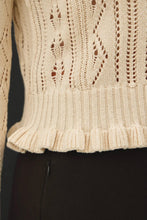 Load image into Gallery viewer, pointelle ruffle cardigan