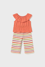 Load image into Gallery viewer, mini girl ruffle tee + crochet pant set