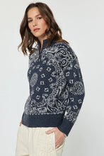 Load image into Gallery viewer, Paisley Print 1/2 Zip Sweater