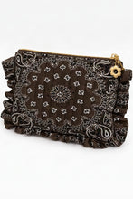 Load image into Gallery viewer, Paisley Ruffle Cosmetic Pouch
