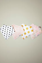 Load image into Gallery viewer, 4 pack baby bandana bibs blush