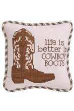 Load image into Gallery viewer, western needlepoint pillow