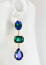 Load image into Gallery viewer, 3 stone long earring