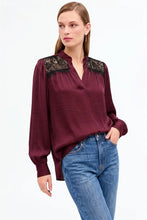 Load image into Gallery viewer, Lace Trim Long Sleeve Blouse