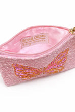 Load image into Gallery viewer, beaded zip pouch butterfly