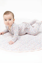 Load image into Gallery viewer, infant garden ruffle zipper footie