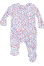 Load image into Gallery viewer, infant garden ruffle zipper footie