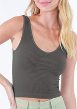 Load image into Gallery viewer, reversible rib crop top