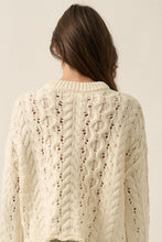 Load image into Gallery viewer, 1/2 zip cable sweater