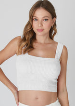 Load image into Gallery viewer, shirred square neck crop top