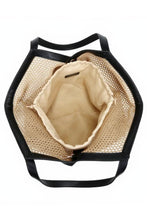 Load image into Gallery viewer, mesh + vegan leather tote + pouch