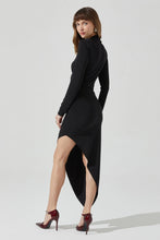 Load image into Gallery viewer, mock neck asymmetrical dress