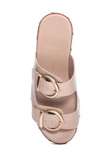 Load image into Gallery viewer, women 2 buckle wedge sandal
