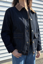 Load image into Gallery viewer, corduroy collar denim barn jacket