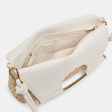 Load image into Gallery viewer, folder over raffia clutch