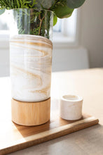 Load image into Gallery viewer, bamboo base vase quartz
