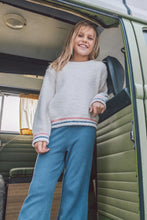 Load image into Gallery viewer, girls fuzzy contrast tip sweater