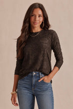 Load image into Gallery viewer, Floral burnout velvet long sleeve top