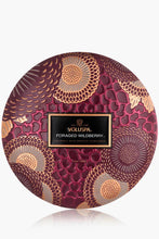 Load image into Gallery viewer, 3 wick tin candle - wildberry