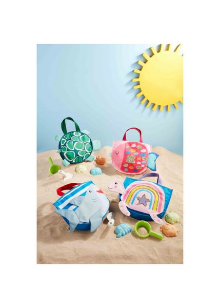 kids beach tote + toys