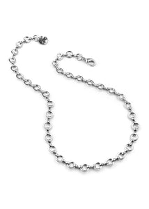 silver chain choker charm necklace