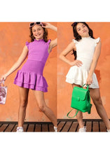 Load image into Gallery viewer, girls floral smock waist ruffle dress