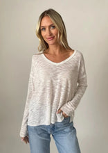 Load image into Gallery viewer, long sleeve vneck light knit top
