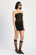 Load image into Gallery viewer, lace bodice strapless dress