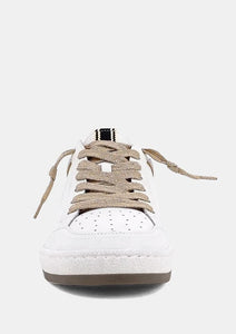 white snake laceup sneaker