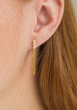 Load image into Gallery viewer, gold filled crystal chain earring