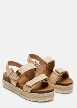 Load image into Gallery viewer, girls raffia 2 strap sandal