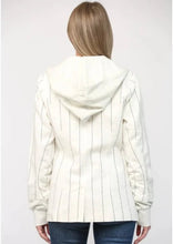 Load image into Gallery viewer, stripe hooded linen blazer
