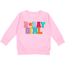 Load image into Gallery viewer, girls birthday patch sweatshirt