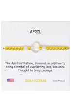 Load image into Gallery viewer, girls birthstone bracelet april