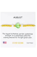 Load image into Gallery viewer, girls birthstone bracelet august