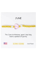 Load image into Gallery viewer, girls birthstone bracelet june