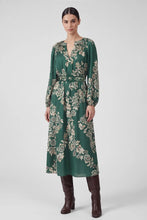 Load image into Gallery viewer, Print Long Sleeve Dress with Belt