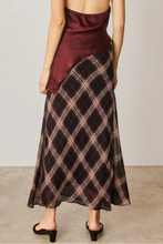 Load image into Gallery viewer, Plaid Bias Cut Maxi Skirt