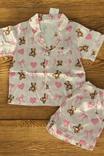 Load image into Gallery viewer, girls loungewear set bears + bows