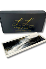 Load image into Gallery viewer, large ceramic resin tray onyx