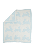 Load image into Gallery viewer, chenille blue bunny blanket