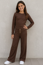 Load image into Gallery viewer, girls waffle flare pant/top